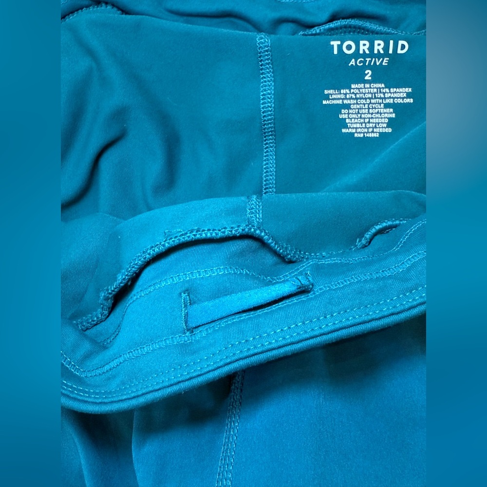 Torrid Teal Women's Athletic Shorts - Picture 4 of 6